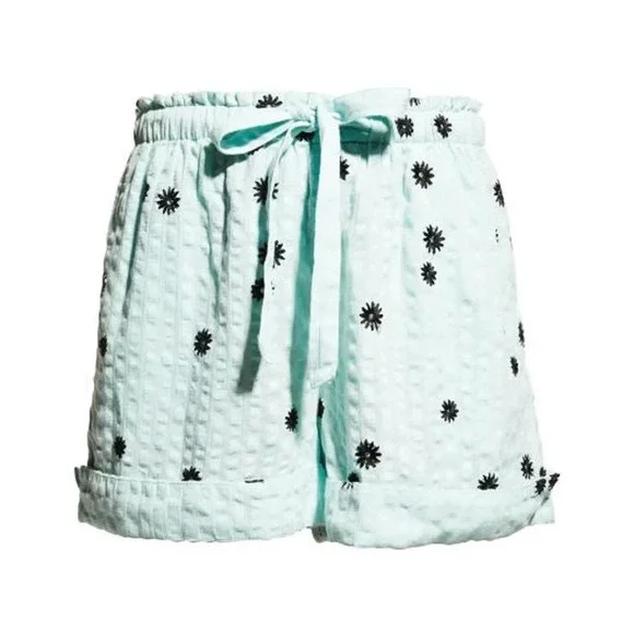Tanya Taylor Blue Flora Shorts NWT Size XS